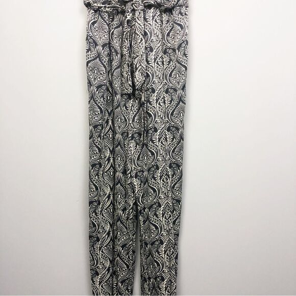 ANTHROPOLOGIE | Zadie Black & White Patterned Belted Jumpsuit Women’s Size 0 - Picture 7 of 14